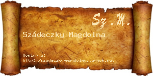 Szádeczky Magdolna névjegykártya